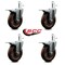 Service Caster 5'' High Temp Glass Filled Nylon 7/16'' Stem Caster Set Total Lock Brake, 4PK SCC-GRTTL20S514-GFNSHT-716138-4 - alternate 4